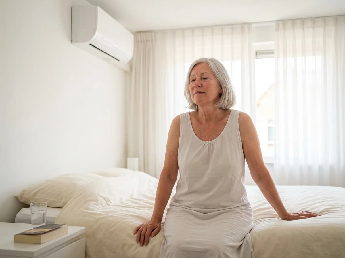 Daikin Perfera airco binnenunit aan muur in rustige slaapkamer