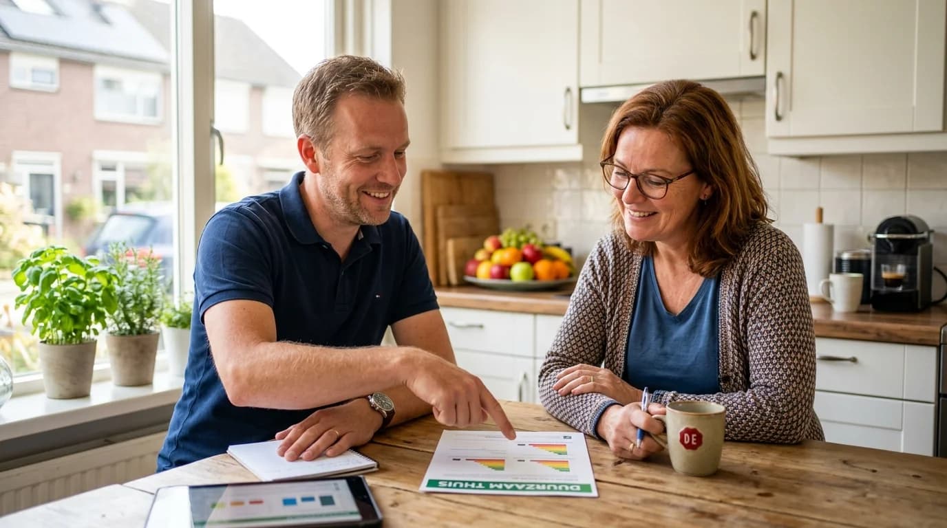 Energieadviseur bespreekt Enphase thuisbatterij quickscan-resultaat met huiseigenaar