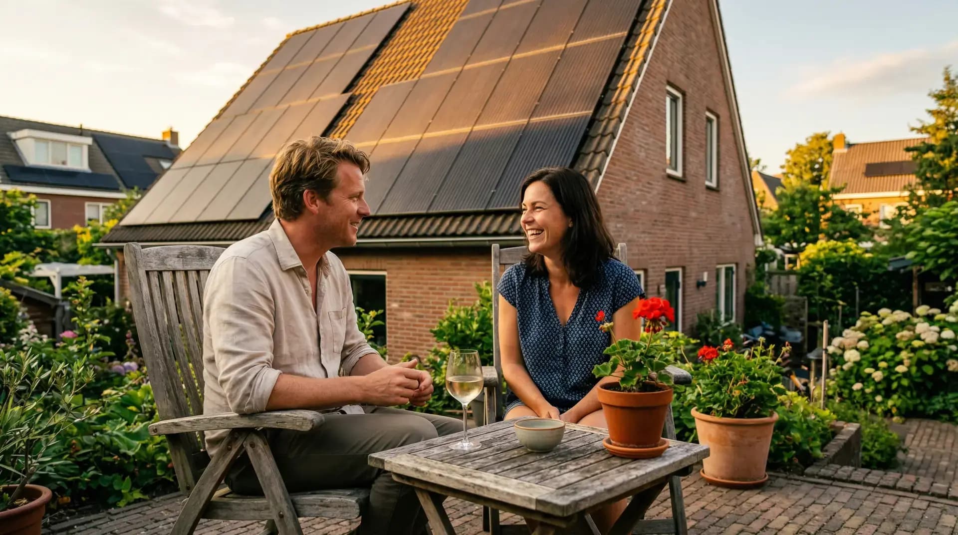 Energie-adviseur bespreekt omvormer-opties met huiseigenaar