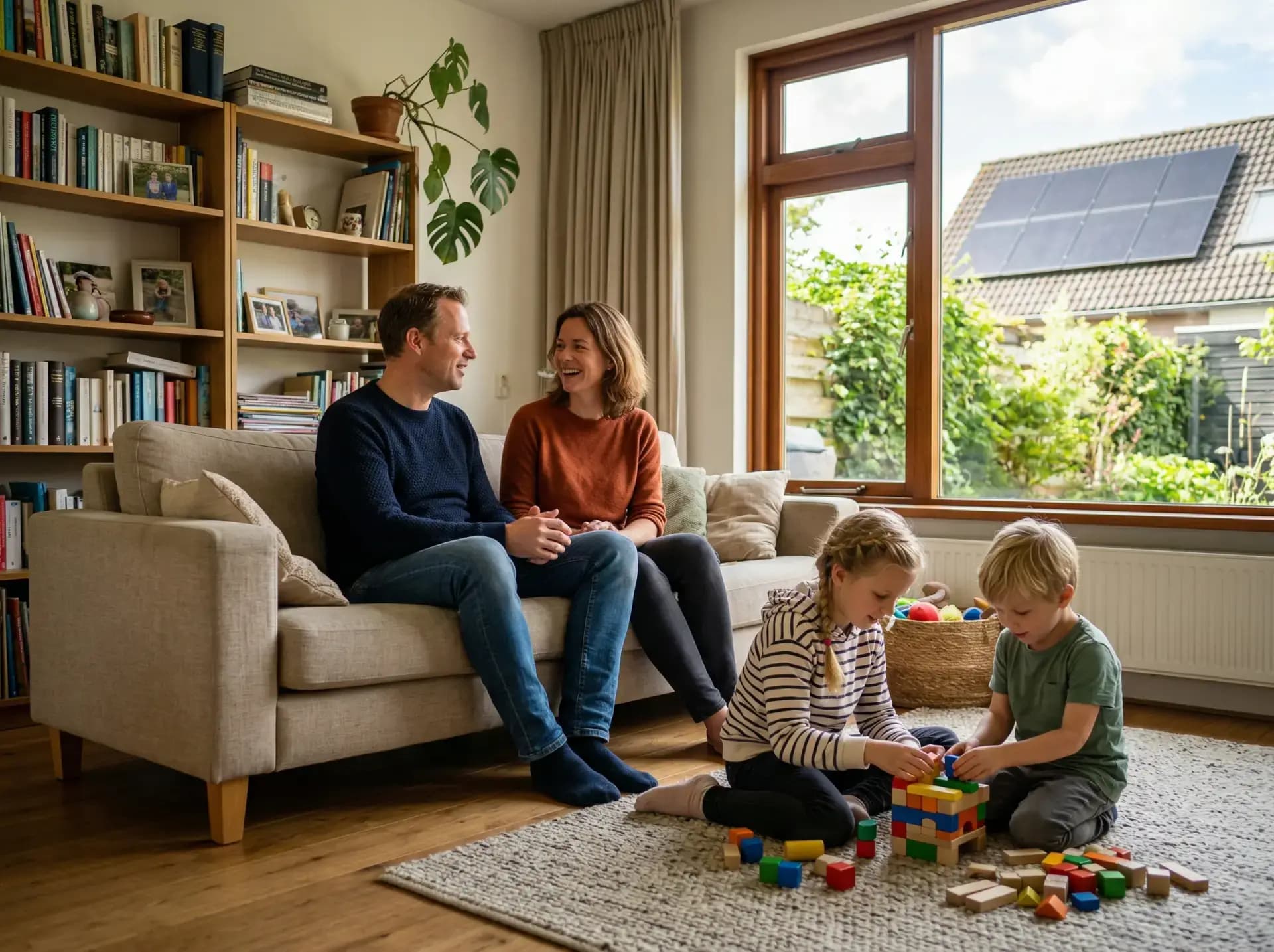 Elektricien werkt aan meterkast met aparte groep voor zonnepanelen