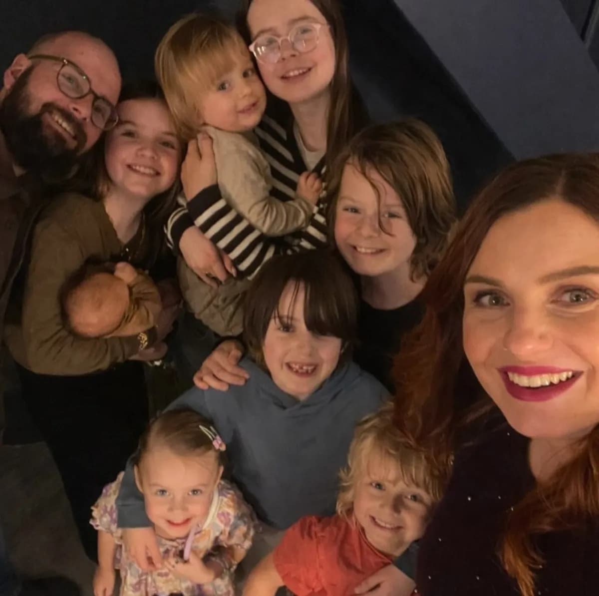 Laurens Goeree met zijn vrouw en acht kinderen
