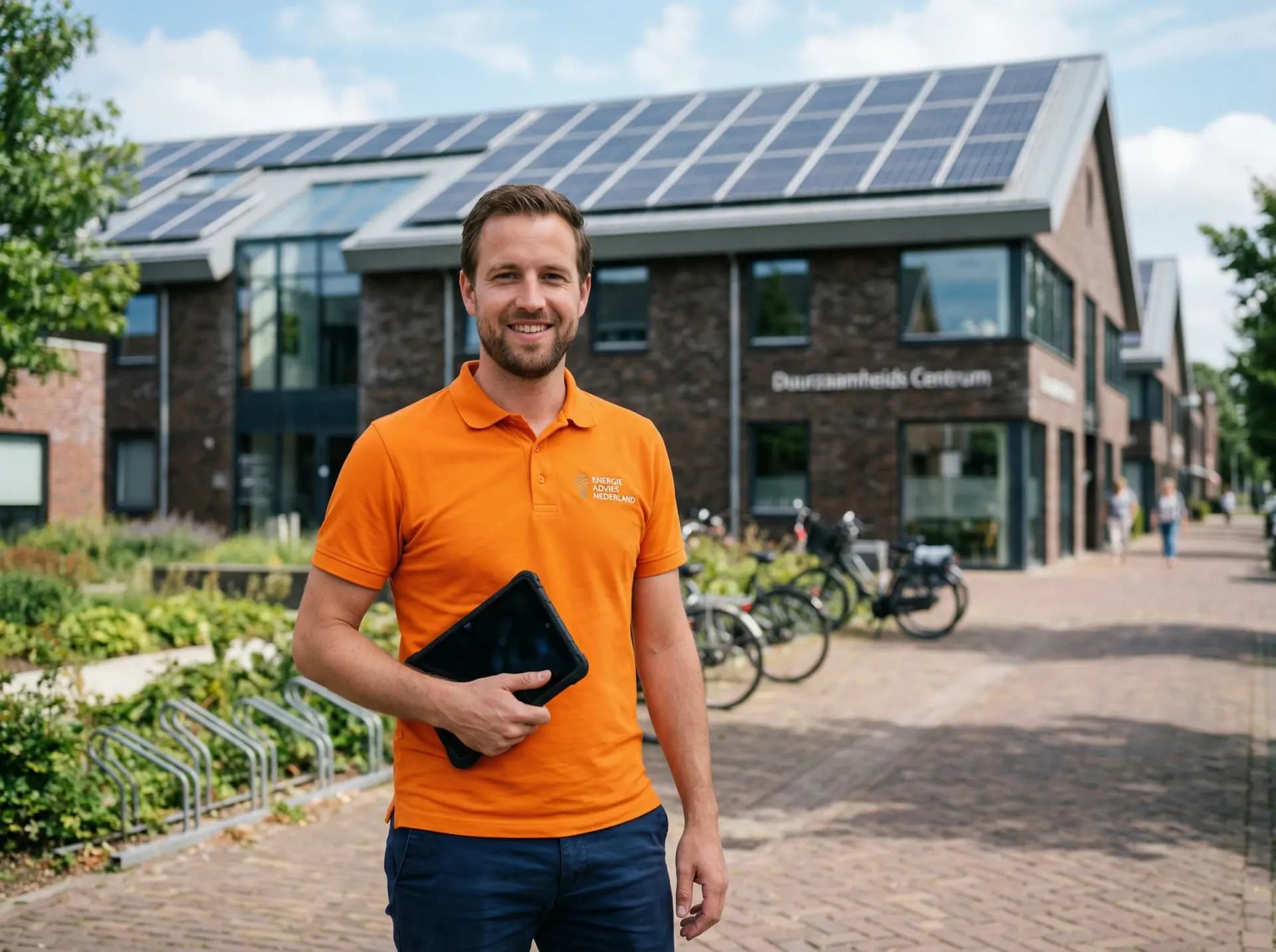 Anteas energieadviseur voert quickscan uit bij bedrijfspand met zonnepanelen op dak