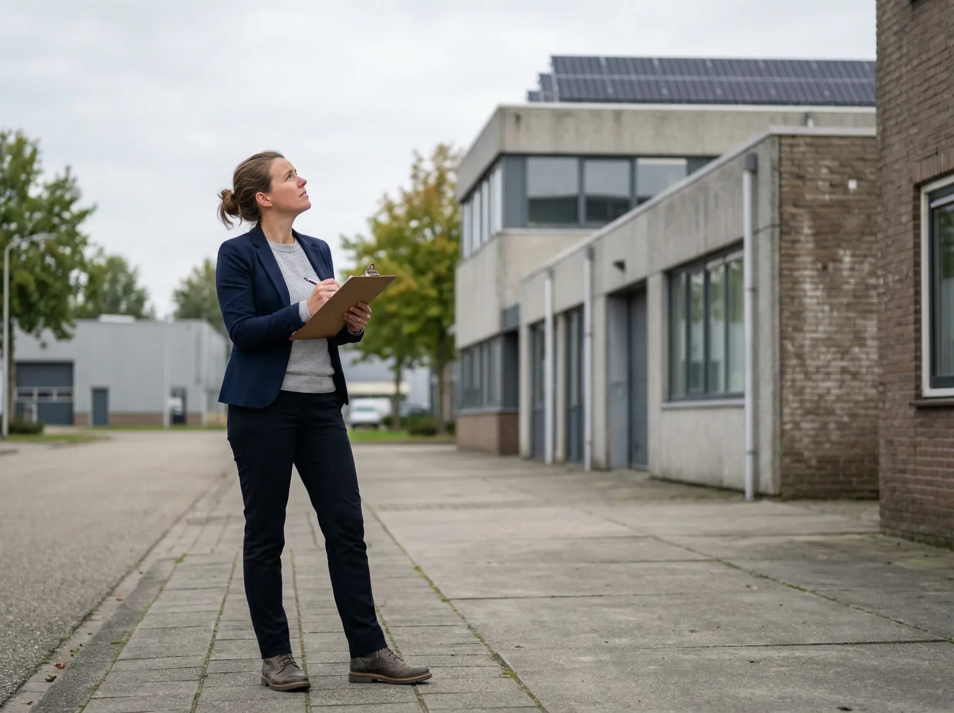 Anteas adviseur voert quickscan uit bij bedrijfspand met zonnepanelen en laadpalen