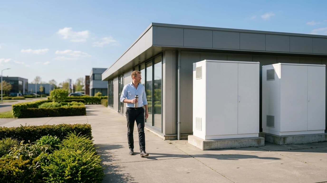 Batterijopslagsysteem bij bedrijfspand als resultaat van Flex-E haalbaarheidsstudie